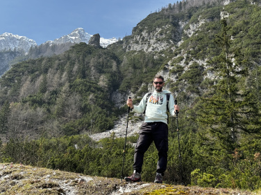 Logo trade business gift photo of: Trekking poles DENALI Schwarzwolf